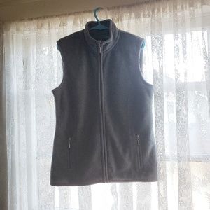 gray zip-up vest